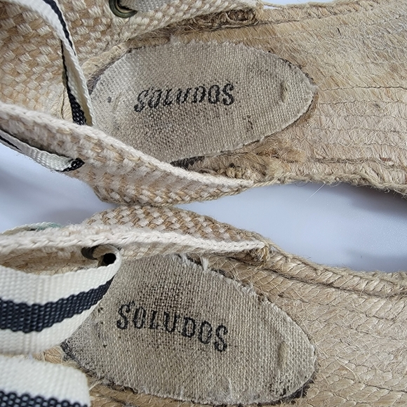 Soludos Classic Canvas Stripe Espadrille Sandals in Black & White, 7 - Picture 7 of 15